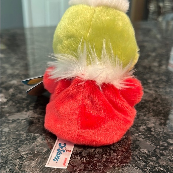 Dr. Seuss Grinch Small Beanie Plush with Red Santa Hat NWT - Picture 3 of 14